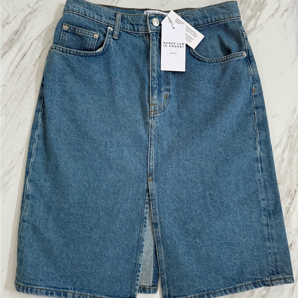 Derek Lam 10 Crosby denim midi skirt NWT 28